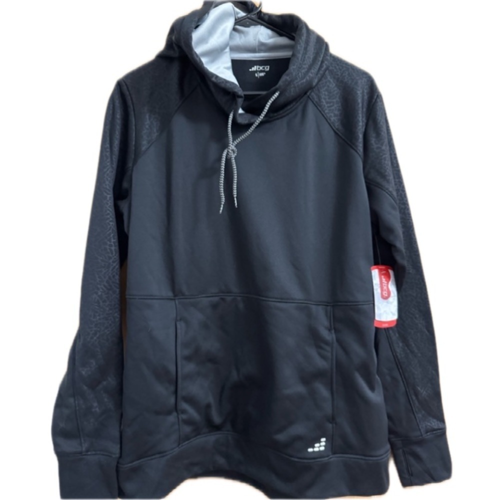 MWT BCG Black and Gray Embossed Athletic Hoodie Size M